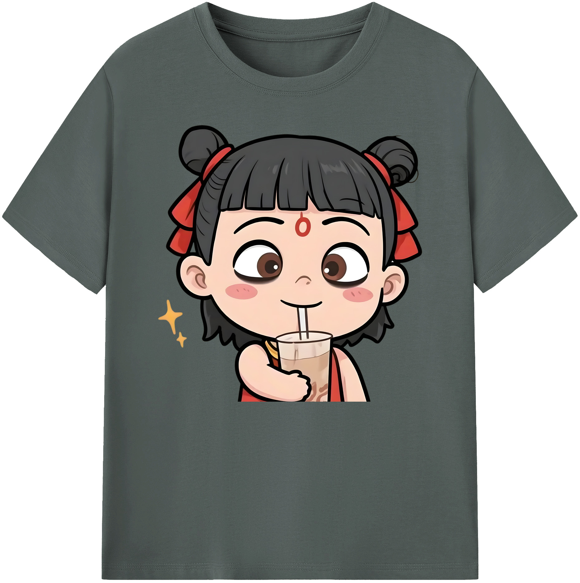 （画像用） Ne Zha 2 ナタ 魔童の大暴れ 綿100％ メンズ半袖Tシャツ｜肌触りやわらか＆通気性